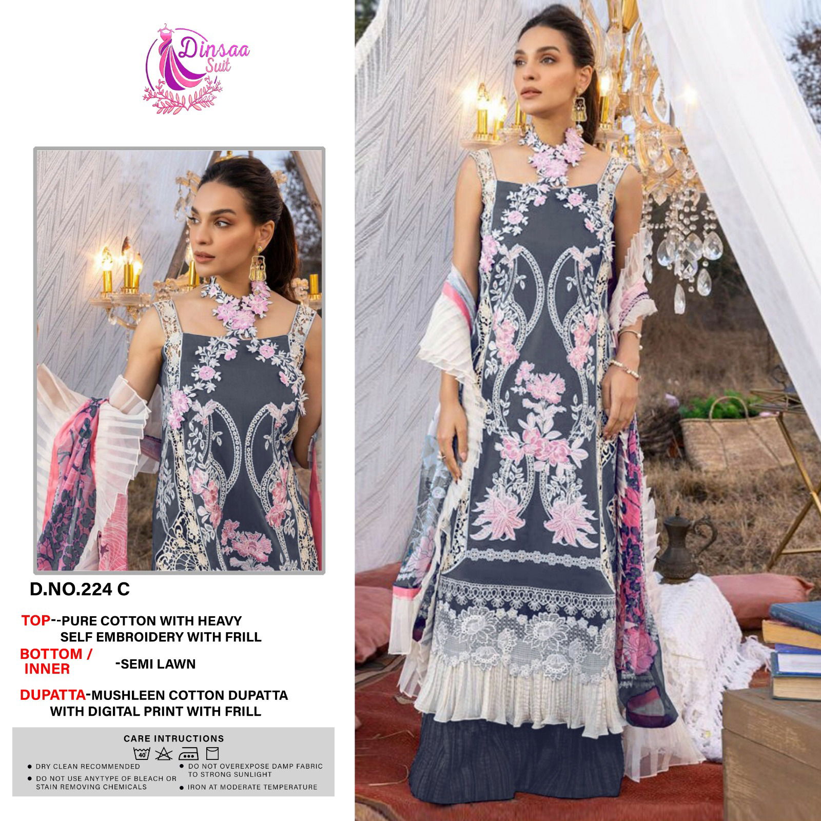 Dinsaa D 224 Cotton Pakistani Suits Catalog
